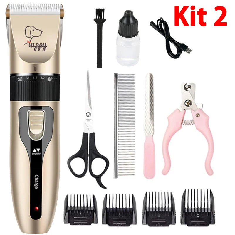 Electric Pet Clipper Grooming Kit for Dogs Reachageable Trimmer Haircut Cat Hair Cutting Remover Professional Machine Set