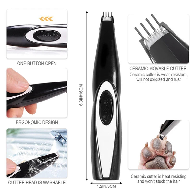 Electric Pet Clipper Grooming Kit for Dogs Reachageable Trimmer Haircut Cat Hair Cutting Remover Professional Machine Set