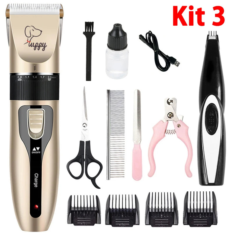 Electric Pet Clipper Grooming Kit for Dogs Reachageable Trimmer Haircut Cat Hair Cutting Remover Professional Machine Set