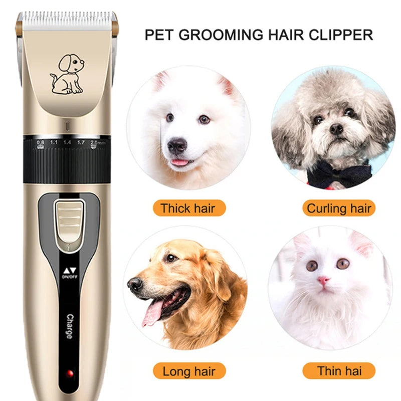 Electric Pet Clipper Grooming Kit for Dogs Reachageable Trimmer Haircut Cat Hair Cutting Remover Professional Machine Set