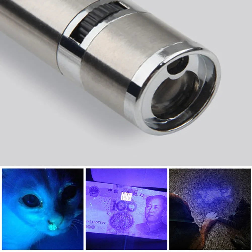 Cat Laser Toy USB Charging LED Light Pointer Rechargeable Torch UV Flashlight Pen 5 Patterns Laser Pen Cat Toys Cat Accessories